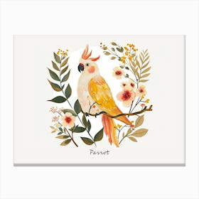 Little Floral Parrot 1 Poster Canvas Print