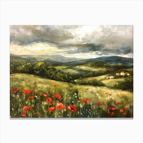 Poppies In Tuscany 4 Canvas Print