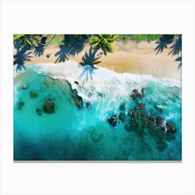 Aerial View Of A Tropical Beach 3 Canvas Print