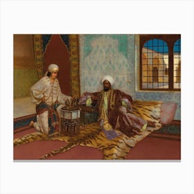 The Narghile Smoker, Rudolf Ernst Canvas Print