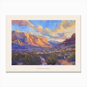 Western Sunset Landscapes Red Rock Canyon Nevada 3 Poster Canvas Print