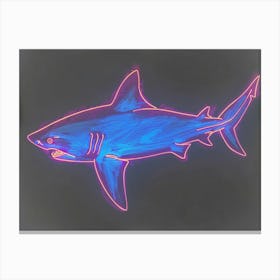 Neon Pastel Pink Blue Shark 3 Canvas Print