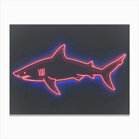 Neon Dark Red Whale Shark 3 Canvas Print