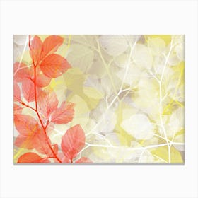 Leaves Background Autumn Art Nature Digital Multicolored Canvas Print