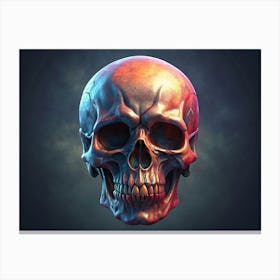 Human Skull With Colorful Glowing Eyes Canvas Print