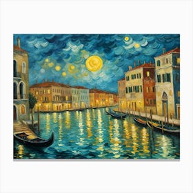 Starry Night In Venice Canvas Print