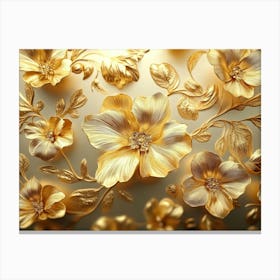 Golden Floral Background Canvas Print