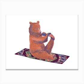 Bear Exercise - Animal Yoga Canvas Print