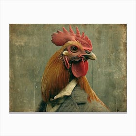 Absurd Bestiary: From Minimalism to Political Satire.Rooster 3 Canvas Print