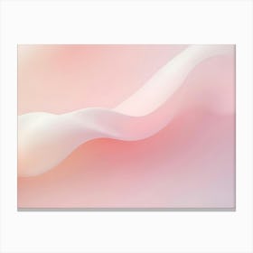 Abstract 3d Rendering Of A Flowing, Wavy Shape In Soft Pink And White Tones, Creating A Sense Of Movement And Fluidity Canvas Print