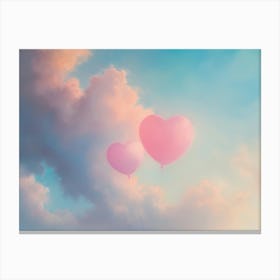 Heart Balloons In The Sky 1 Canvas Print