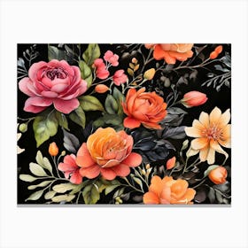 Default A Stunning Watercolor Painting Of Vibrant Flowers And 2 (3) (1) Canvas Print