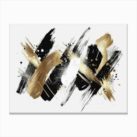 Abstract Gold And Black Painting 42 Canvas Print