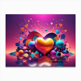 Colorful Heart Creative Art Print 9 Canvas Print