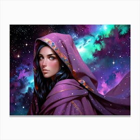 Woman In A Purple Robe Canvas Print