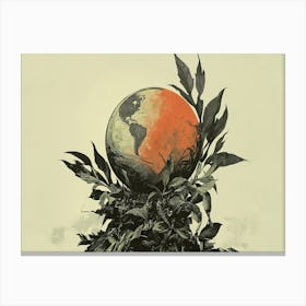 Earth In The Middle Of A Plant Canvas Print