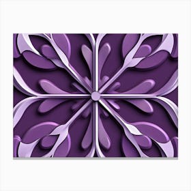 Seamless Sculpture Designation Retro Pattern Purple Curve Cross Check Square Geometry Leaf Abstract Canvas Print