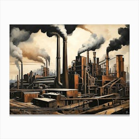 Factory Smokestack Canvas Print