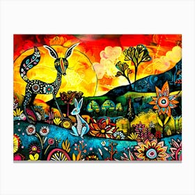 Outback Animals - Batik Deer Canvas Print