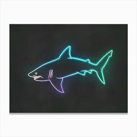 Neon Sign Inspired Shark 6 Canvas Print