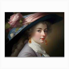 Elegant Lady In A Hat Canvas Print