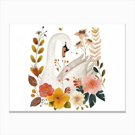 Little Floral Swan 3 Canvas Print