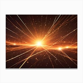 Abstract Background With Glowing Golden Streaks Of Light Emanating From Multiple Sources, Creating A Sense Of Energy And Cosmic Phenomena Canvas Print