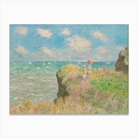 Claude Monet At The Cliffs Canvas Print