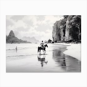 A Horse Oil Painting In El Nido Beaches, Philippines, Landscape 4 Canvas Print