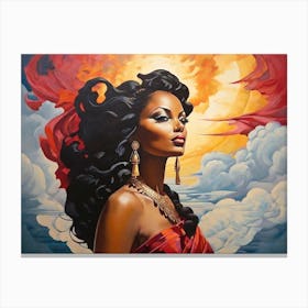 Woman in the Clouds Canvas Print