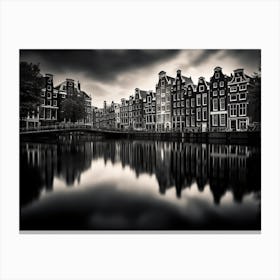 Black And White Photograph Of Amsterdam 2 Canvas Print