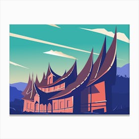 House Traditional Minangkabau Indonesia Architecture Rumah Gadang Indonesia Culture Asian Canvas Print