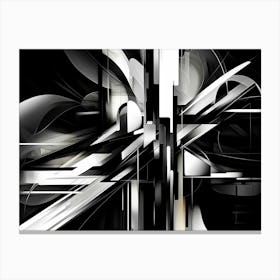Technology Abstract Black And White 6 Canvas Print