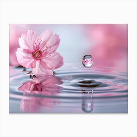 Cherry Blossoms In Water Canvas Print