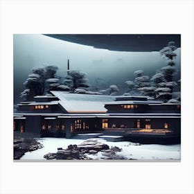 House In The Snow Canvas Print