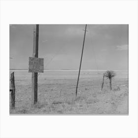 Sign Cautioning Care In Use Of Matches And Cigarettes On The Prairie, Near Marfa, Texas By Russell Lee Canvas Print