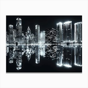 Cityscape In Black And White Canvas Print