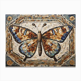 Roman Mosaic Butterfly II Canvas Print