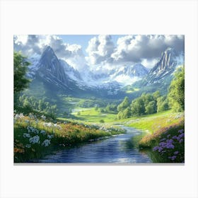 Valley Of Flowers Canvas Print