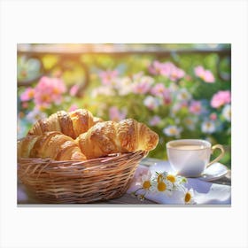 Croissants And Coffee 3 Canvas Print