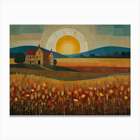 Sunset In The Field 8 Canvas Print