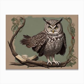 A Stern looking Owl Dressed As A Librarian Canvas Print