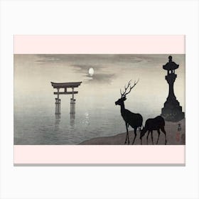Landscape With Torii And Deer (1900–1910), Ohara Koson Canvas Print
