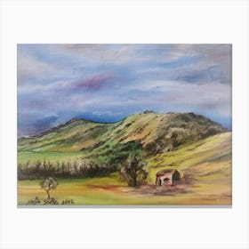 Cottage In The Hills Canvas Print