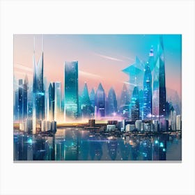 Futuristic Cityscape 46 Canvas Print