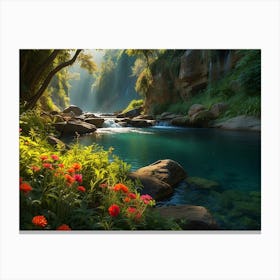 Sunrise In The Forest Canvas Print