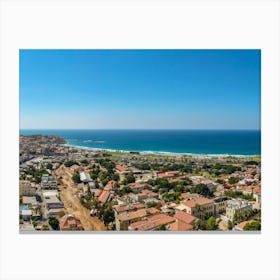 Panorama Aerial View Of South Tel Aviv Neighborhoods And Old Jaffa 1 Canvas Print
