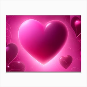 A Glowing Pink Heart Vibrant Horizontal Composition 48 Canvas Print