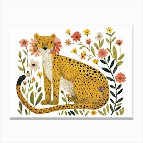 Little Floral Leopard 1 Canvas Print