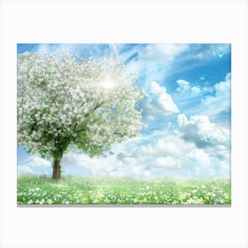 Apple Tree In The Meadow Canvas Print